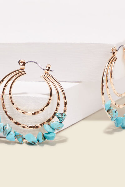 Boucles d'oreilels créoles bleu clair femme