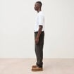 Pantalon large en velours vert kaki homme
