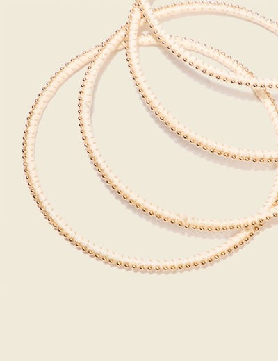 Lot 4 bracelets raphia ecru femme