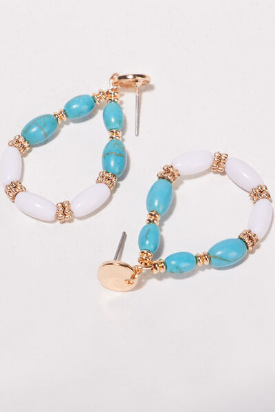 Boucles d'oreilles pendantes ecru femme