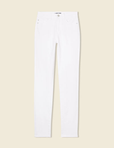Jeans slim taille haute denim blanc femme