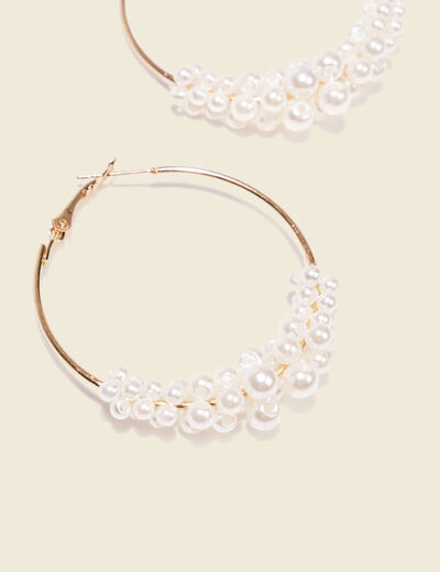 Boucles d'oreilles créoles blanc femme