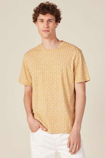 T-shirt manches courtes jaune homme
