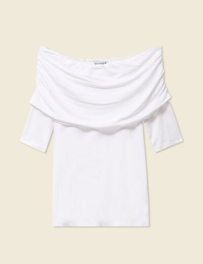 T-shirt manches courtes blanc femme