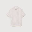 Col en maille coton manches courtes ecru homme