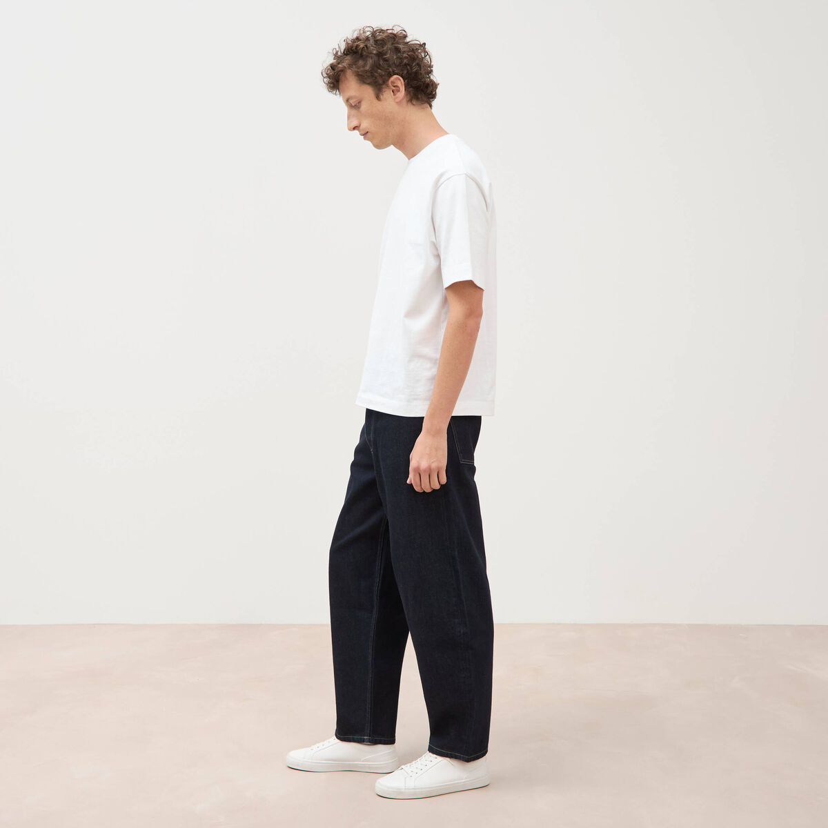 Jeans large longueur 32 en coton denim brut rinse homme