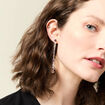 Boucles d'oreilles pendantes gris argent femme