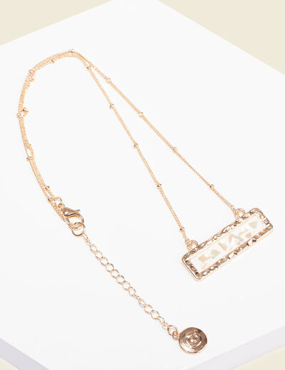 Collier pendentif en résine couleur or femme