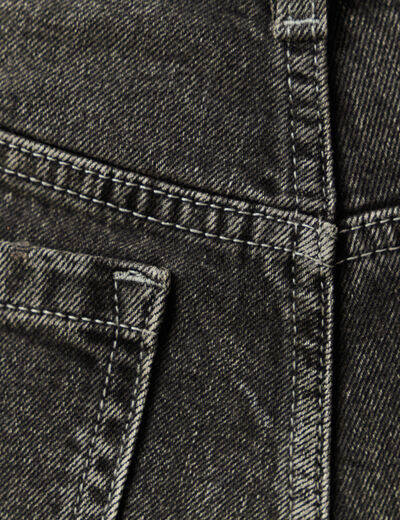 Jeans large taille haute denim snow gris femme