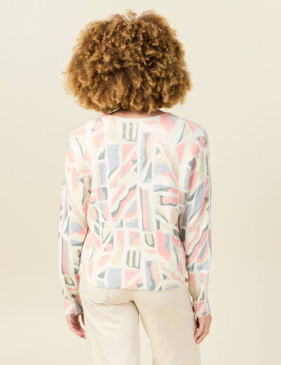 Pull manches longues ecru femme