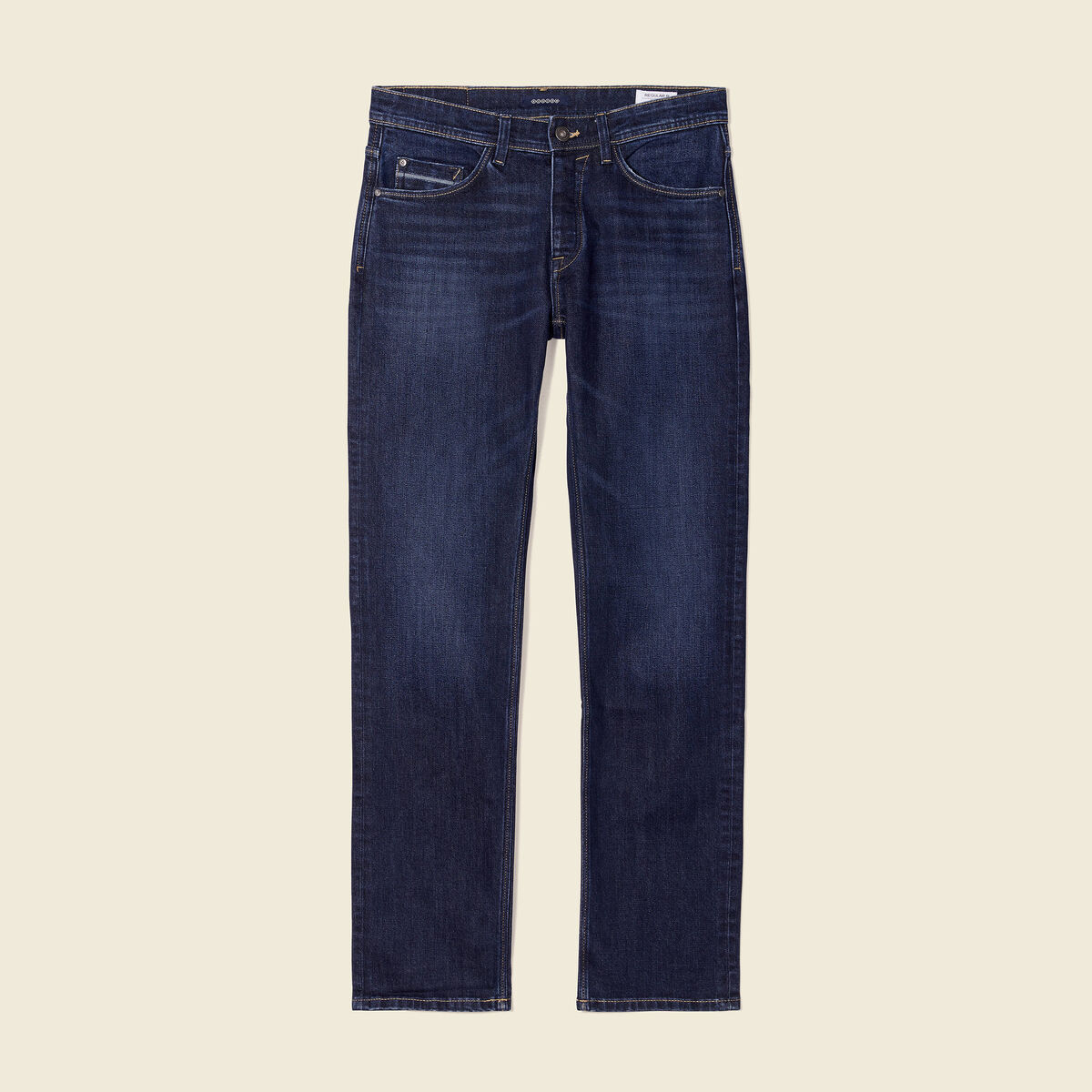 Jeans regular 5 poches denim brut homme