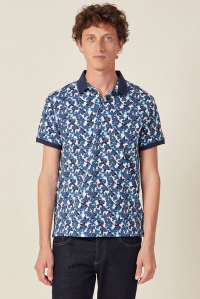 Polo manches courtes bleu homme