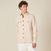 Surchemise manches longues beige homme