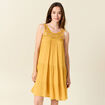 Robe évasée poitrine crochet jaune femme