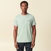 T-shirt col rond manches courtes brod&eacute; vert pastel homme