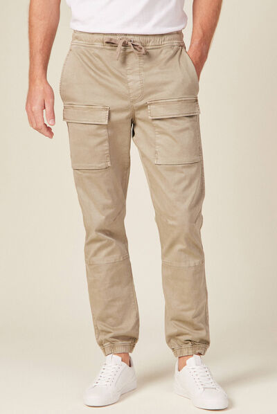 Pantalon battle élastiqué vert kaki homme