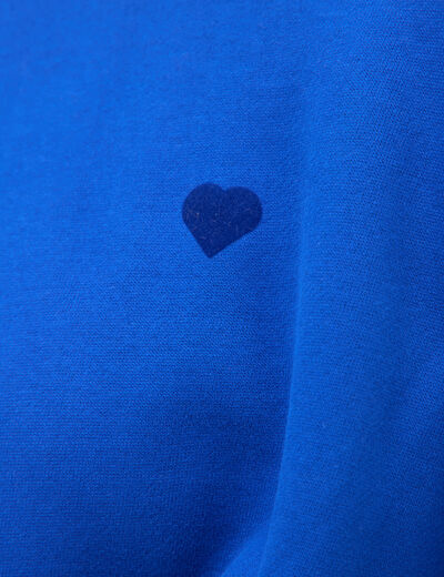Sweat droit col rond manches longues bleu electrique femme