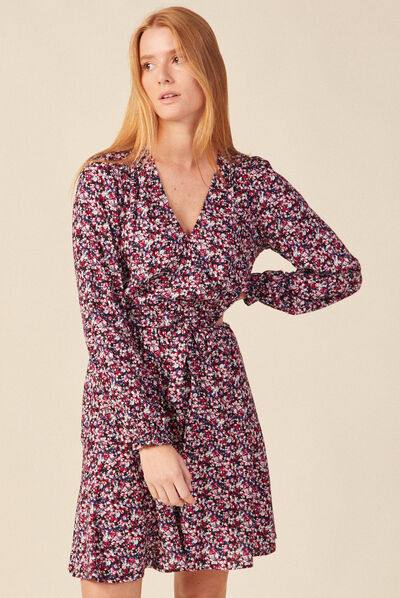 Robe évasée éco-responsable noir femme