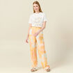 T-shirt manches courtes brodé creme femme