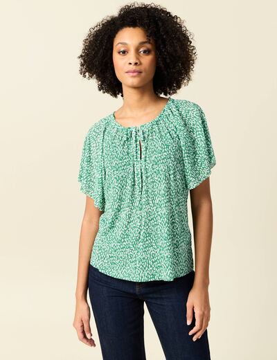T-shirt manches courtes vert femme