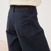 Pantalon coupe regular bleu marine femme