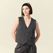Veston sans manches gris femme