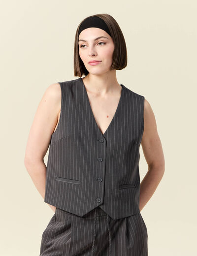Veston sans manches gris femme