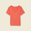 T-shirt manches courtes rouge fonc&eacute; femme