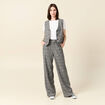 Pantalon large à pinces noir femme