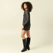 T-shirt manches longues col v doubl&eacute; noir femme