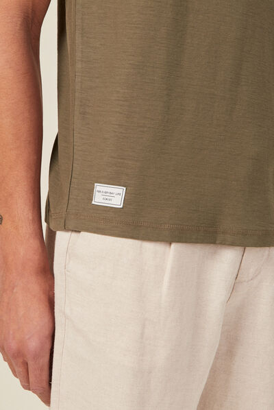 T-shirt éco-responsable vert kaki homme