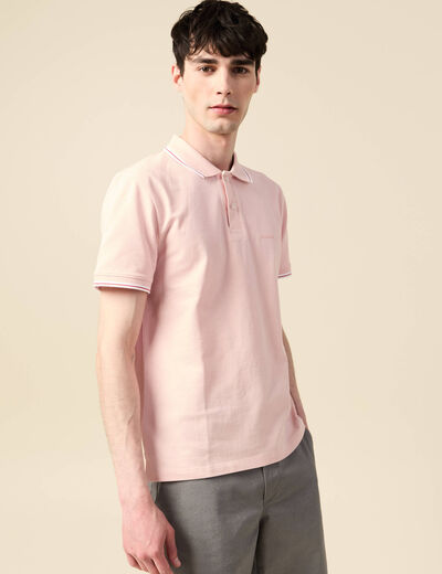 Polo éco-responsable rose clair homme