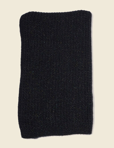 &Eacute;charpe tricot&eacute;e noir femme