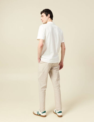 Polo manches courtes ecru homme