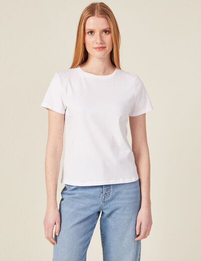 T-shirt manches courtes blanc femme