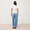 T-shirt effet boule manches courtes ecru femme