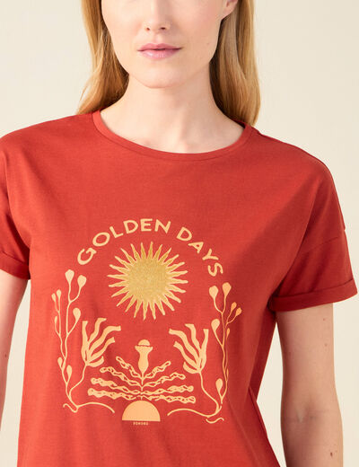 T-shirt éco-responsable rouge foncé femme