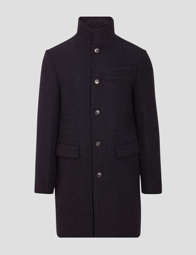Pardessus droit boutonné gris foncé homme