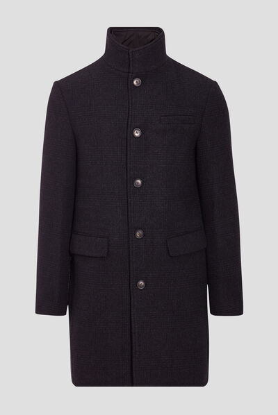 Pardessus droit boutonné gris foncé homme