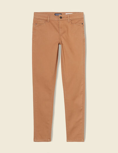 Pantalon skinny push-up 7/8ème beige femme