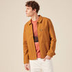 Blouson zippé droit camel homme
