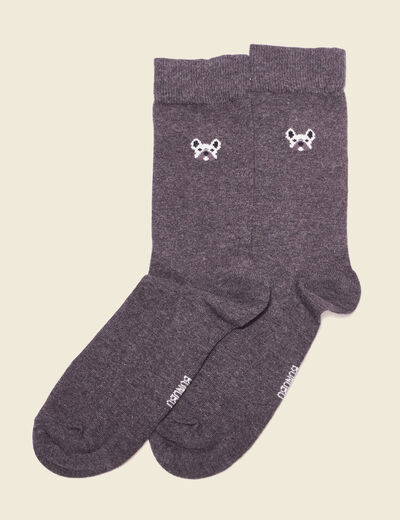 Chaussettes fabriquées en France gris foncé homme