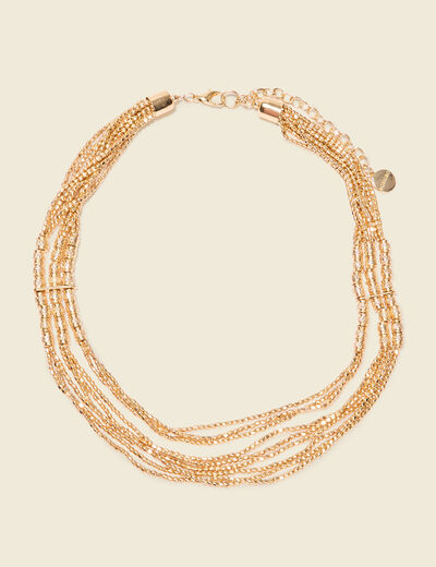Collier multirangs couleur or femme