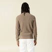 Pull manches longues col rond taupe homme