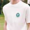 T-shirt col rond manches coudes en coton ecru homme