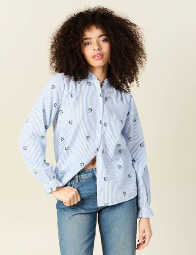 Chemise manches longues blanc femme