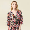 Robe longue évasée fluide noir femme