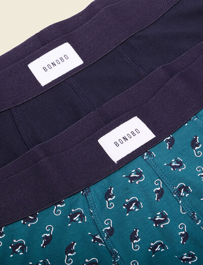 Lot 2 boxers vert foncé homme