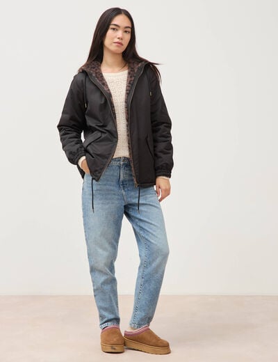 Parka r&eacute;versible noir femme