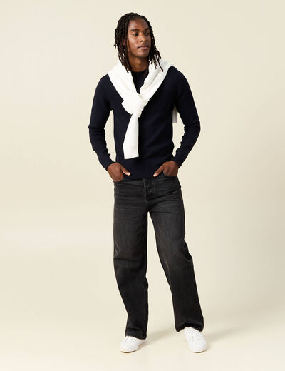 Pull éco-responsable bleu foncé homme